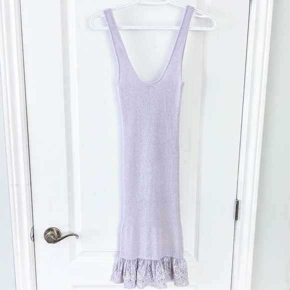 FREE people lavender lilac knit tunic top mini sweater Small @A8 - Picture 1 of 8